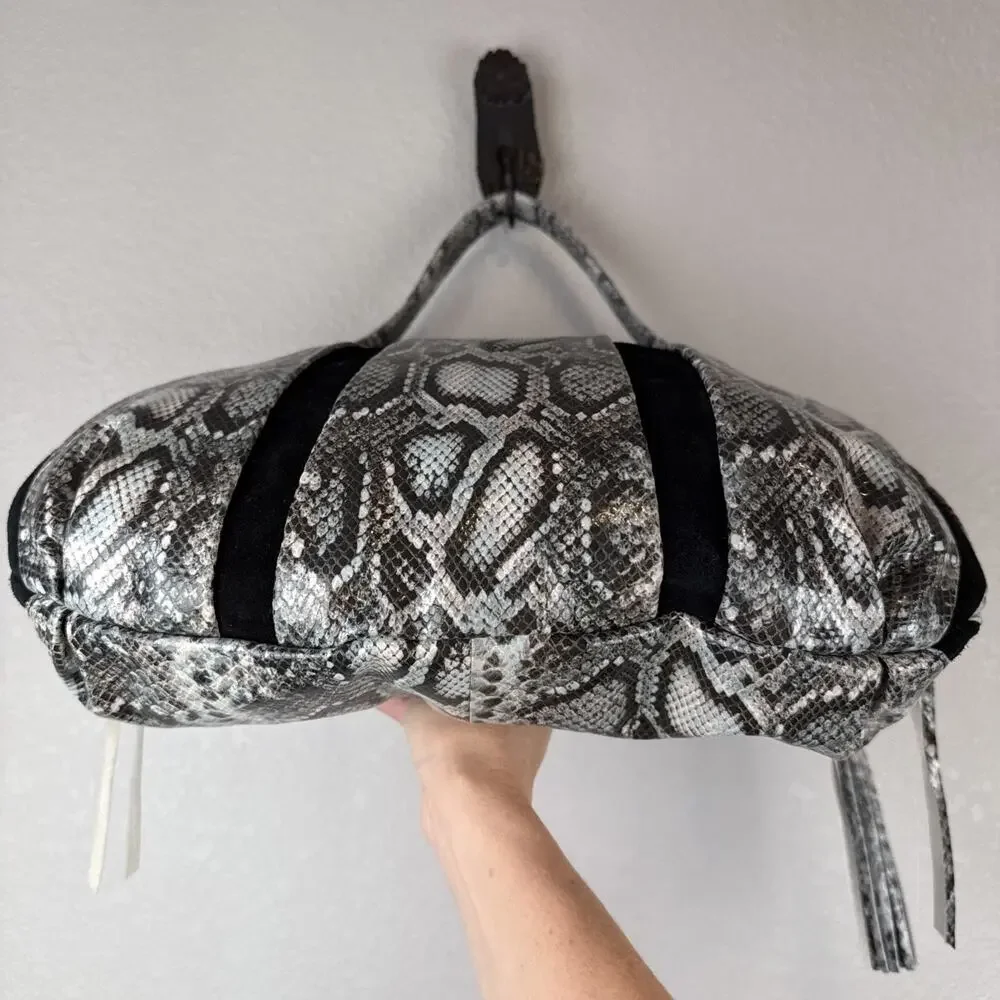 Aimee Kestenberg Tuscany Hobo Purse Shoulder Bag Suede Animal Print Leather